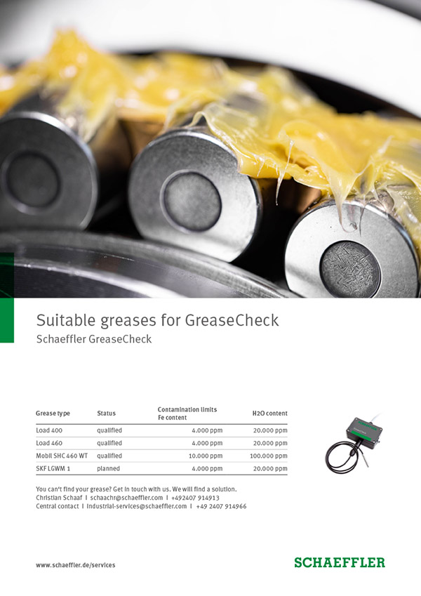 Suitable greases for GreaseCheck Publications Schaeffler Japan
