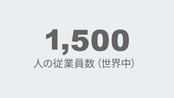 1,700 人の従業員数(世界中)